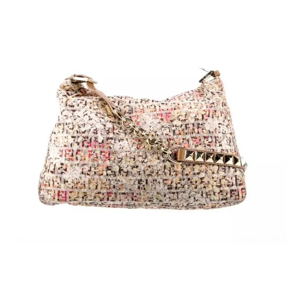 Rare! Fendi Mama Floral Watercolor Flower Zucca Zucchino Stud Handbag Rockstud - Picture 2 of 5